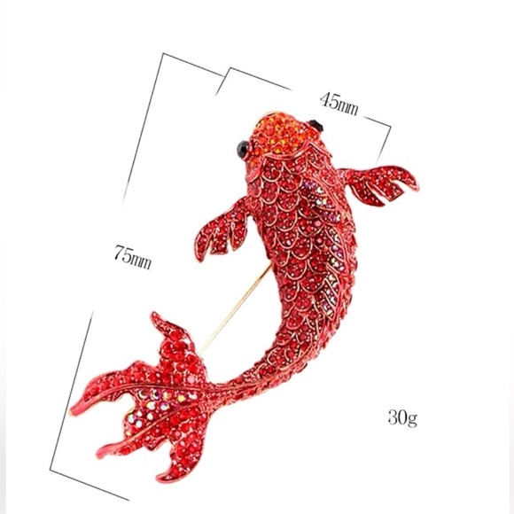 Betsey Johnson Elegant Red Fish Brooch - Picture 5 of 12